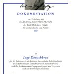Dokumentation Carl-von-Ossietzky-Preis 2008 an Inge Deutschkron